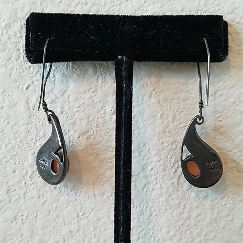 Sajen Sterling and Gemstone Drop Earrings